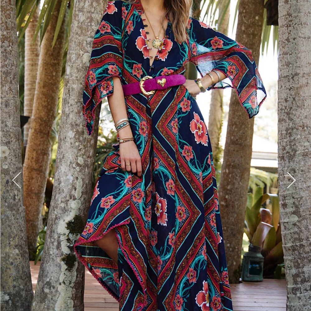Chasing Unicorns Floral Maxi Dress - Blue and Pink